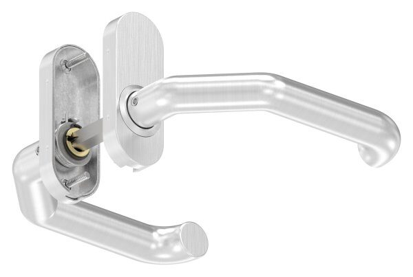 Türdrücker-Paar, inkl. 8mm Drückerstift, für Kastendicke 30-60mm, V2A