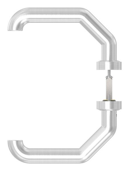 Türdrücker-Paar, inkl. 8mm Drückerstift, für Kastendicke 30-60mm, ein Drücker feststehend, rechte Ausführung, V2A