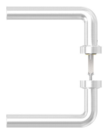 Türdrücker-Paar, inkl. 8mm Drückerstift, für Kastendicke 30-60mm, ein Drücker feststehend, linke Ausführung, V2A