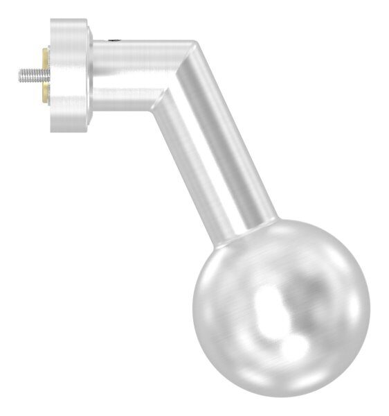 Drückerknopf, Ø 50mm, gekröpft, außer Mitte, drehbar, linke Ausführung, V2A