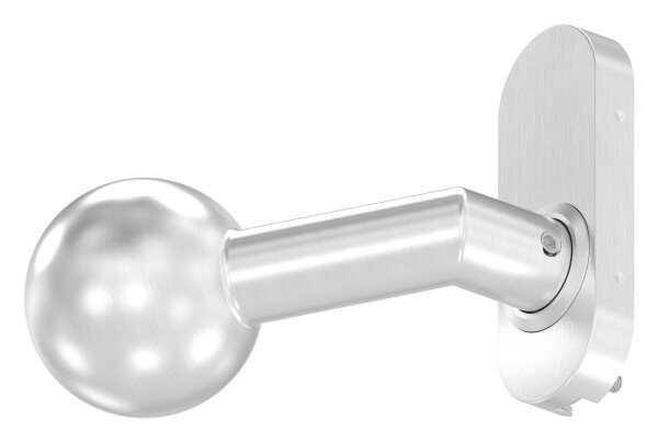 Drückerknopf, Ø 50mm, gekröpft, außer Mitte, drehbar, linke Ausführung, V2A