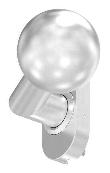 Drückerknopf, Ø 50mm, gekröpft, außer Mitte, drehbar, rechte Ausführung, V2A