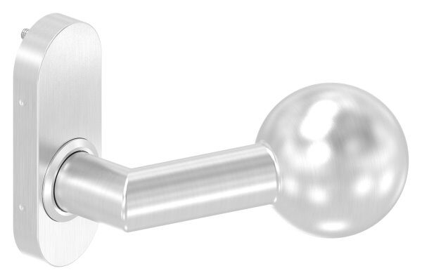 Drückerknopf, Ø 50mm, gekröpft, außer Mitte, fest, V2A