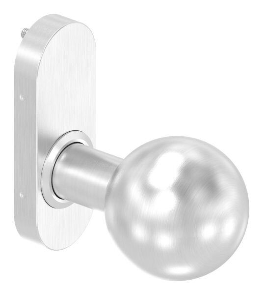 Drückerknopf, Ø 50mm, gerade, außer Mitte, fest, V2A