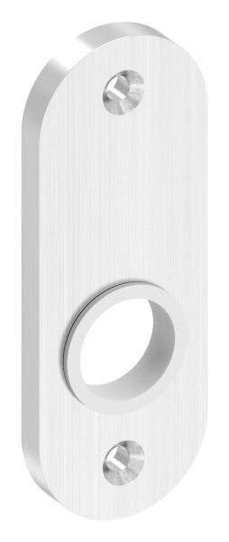 Kurzschild, gerundet, passend für Schlosskästen, Abmessung: 32x87x6mm, V2A
