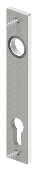 Langschild eckig, 30 x 175 x 6mm, Abstand 92mm, geschliffen K240, V2A