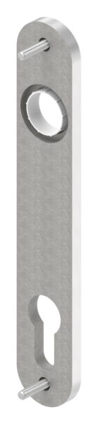 Langschild gerundet, 30 x 175 x 6mm, Abstand 92mm, geschliffen K240, V2A