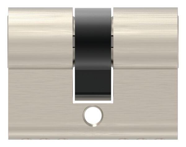 Profilzylinder aus Messing in Edelstahloptik mit 3 Schlüssel, L: 42mm, 21 / 21mm, gleichschließend