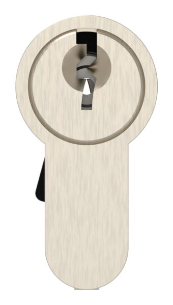 Profilzylinder aus Messing in Edelstahloptik mit 3 Schlüssel, L: 42mm, 21 / 21mm, gleichschließend