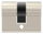 Profilzylinder aus Messing in Edelstahloptik mit 3 Schlüssel, L: 42mm, 21 / 21mm, gleichschließend