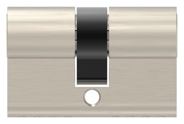 Profilzylinder aus Messing in Edelstahloptik mit 3 Schlüssel, L: 50mm, 25 / 25mm, verschieden schließend