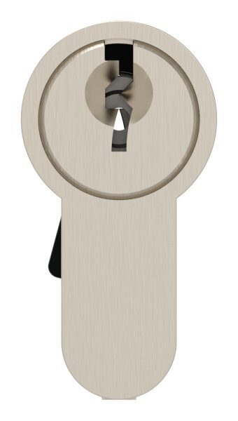 Profilzylinder aus Messing in Edelstahloptik mit 3 Schlüssel, L: 50mm, 25 / 25mm, verschieden schließend