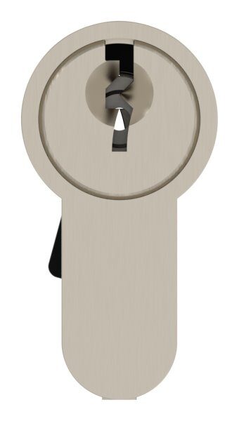 Profilzylinder aus Messing in Edelstahloptik mit 3 Schlüssel, L: 52mm, 26 / 26mm, verschieden schließend