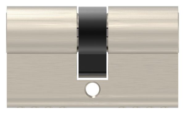 Profilzylinder aus Messing in Edelstahloptik mit 3 Schlüssel, L: 55mm, 27,5 / 27,5mm, verschieden schließend