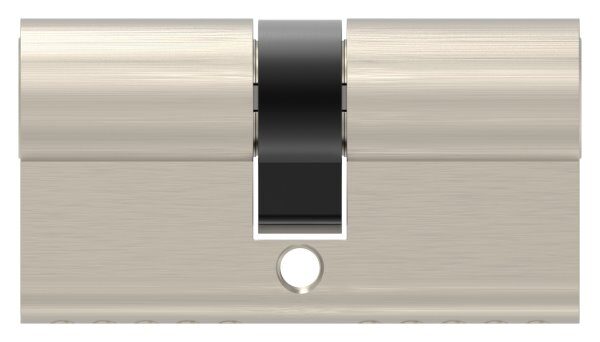 Profilzylinder aus Messing in Edelstahloptik mit 3 Schlüssel, L: 60mm, 30 / 30mm, verschieden schließend