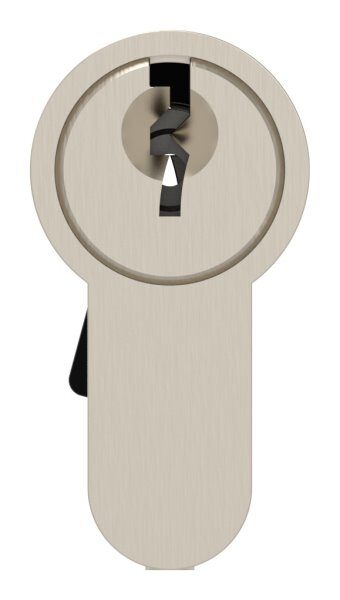 Profilzylinder aus Messing in Edelstahloptik mit 3 Schlüssel, L: 60mm, 30 / 30mm, verschieden schließend