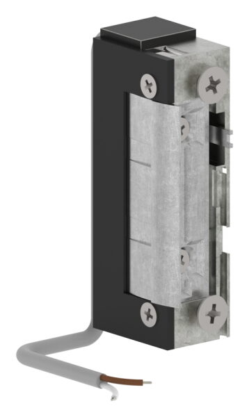 Elektrischer Türöffner DIN-L und DIN-R gleichzeitig verwendbar, mit Entriegelung und Arretierung,
wassergeschützt, verstellbare Falle um 3mm, Arbeitsstrom, 10-24 V AC/DC (Gleich- und Wechselstrom)