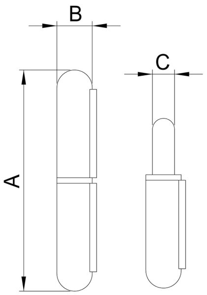 Anschweißband, L: 100mm, AußenØ: 16mm,...