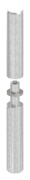 Anschweißband mit festem Stift und Edelstahlscheibe, L: 140mm, AußenØ: 16mm, BolzenØ: 9mm, Tragkraft bei 2 Bänder: 60kg, V2A