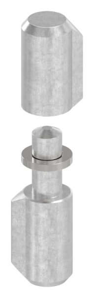 Anschweißband mit festem Stift und Edelstahlscheibe, L: 40mm, AußenØ: 10mm, BolzenØ: 6mm, Tragkraft bei 2 Bänder: 20kg, V2A