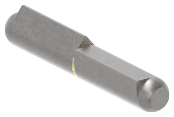 Anschweißband mit Nase zum Anschweißen, mit Messingring und -stift, Länge: 100mm, Rollen-Ø 16mm, Stift-Ø 10mm