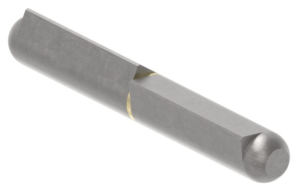 Anschweißband mit Nase zum Anschweißen, mit Messingring und -stift, Länge: 120mm, Rollen-Ø 16mm, Stift-Ø 11mm