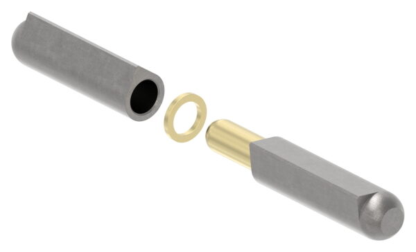 Anschweißband mit Nase zum Anschweißen, mit Messingring und -stift, Länge: 120mm, Rollen-Ø 16mm, Stift-Ø 11mm