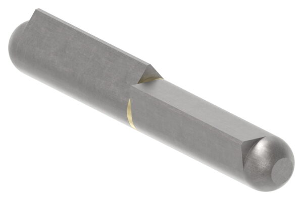 Anschweißband mit Nase zum Anschweißen, mit Messingring und -stift, Länge: 140mm, Rollen-Ø 20mm, Stift-Ø 12mm