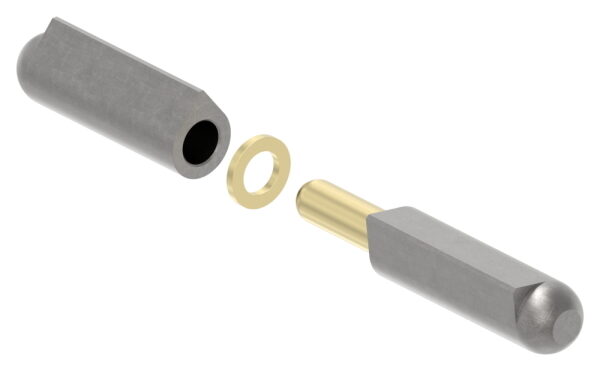 Anschweißband mit Nase zum Anschweißen, mit Messingring und -stift, Länge: 140mm, Rollen-Ø 20mm, Stift-Ø 12mm