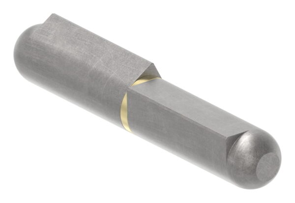Anschweißband mit Nase zum Anschweißen, mit Messingring und -stift, Länge: 60mm, Rollen-Ø 10mm, Stift-Ø 6mm