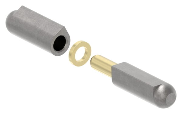 Anschweißband mit Nase zum Anschweißen, mit Messingring und -stift, Länge: 60mm, Rollen-Ø 10mm, Stift-Ø 6mm