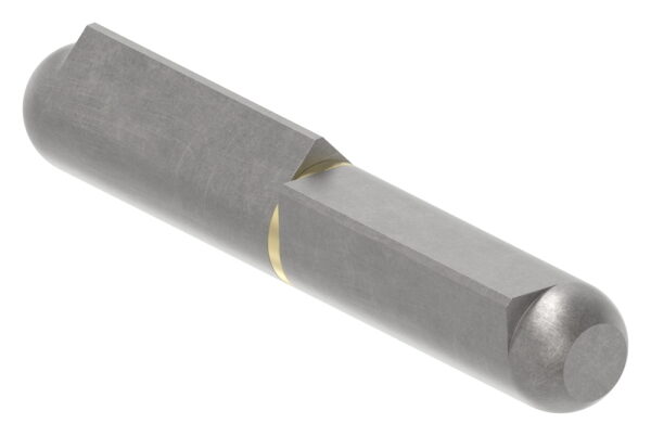 Anschweißband mit Nase zum Anschweißen, mit Messingring und -stift, Länge: 80mm, Rollen-Ø 13mm, Stift-Ø 8mm
