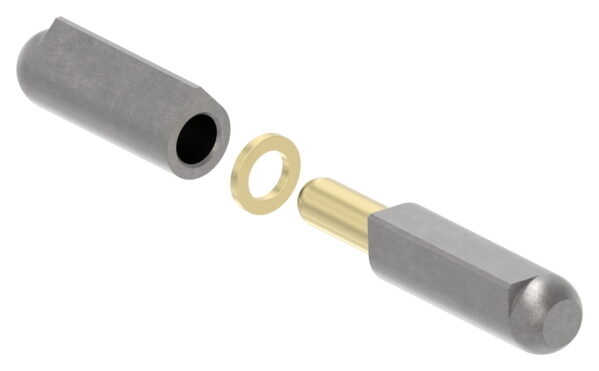 Anschweißband mit Nase zum Anschweißen, mit Messingring und -stift, Länge: 80mm, Rollen-Ø 13mm, Stift-Ø 8mm