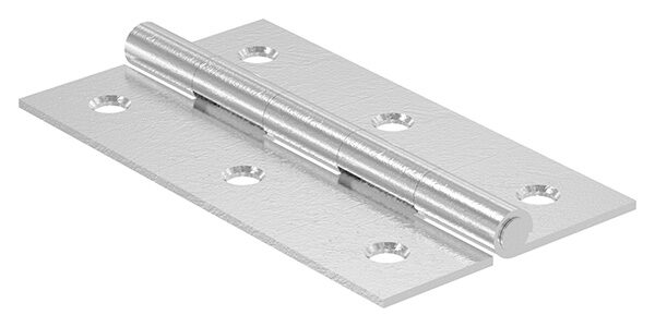 Edelstahl-Scharnier 90x50mm mit festem Zapfen, V2A
