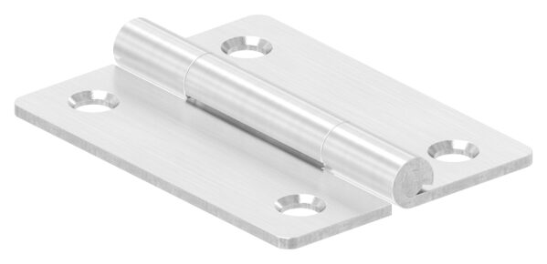 Edelstahl-Scharnier 50x38mm mit festem Zapfen, schwere Ausführung, V2A, geschliffen