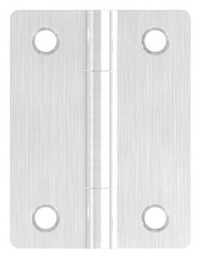 Edelstahl-Scharnier 50x38mm mit festem Zapfen, schwere Ausführung, V2A, geschliffen