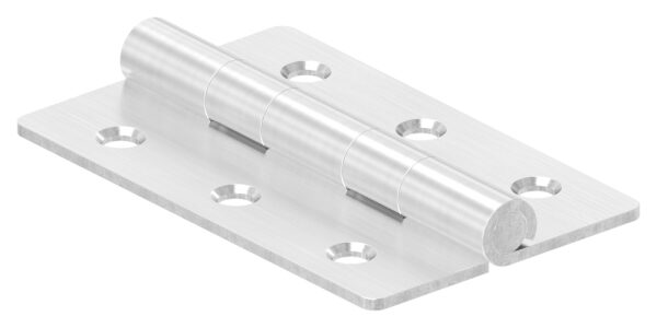 Edelstahl-Scharnier 63x40mm mit festem Zapfen, schwere Ausführung, V2A, geschliffen
