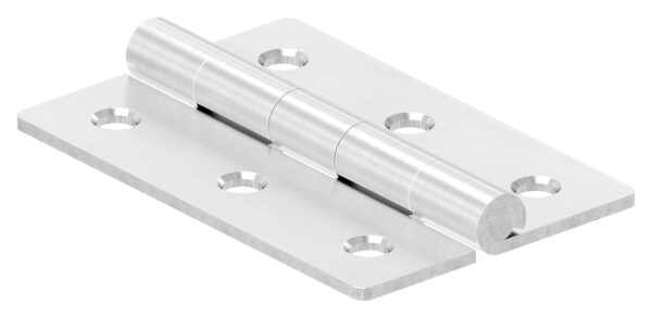 Edelstahl-Scharnier 75x50mm mit festem Zapfen, schwere Ausführung, V2A, geschliffen