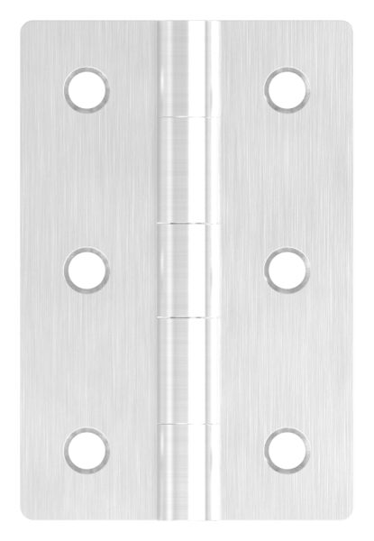 Edelstahl-Scharnier 75x50mm mit festem Zapfen, schwere Ausführung, V2A, geschliffen