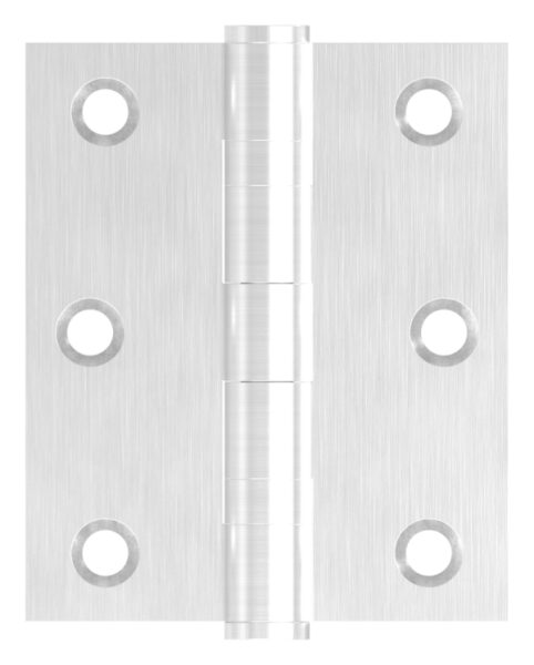 Edelstahl-Scharnier 76x63mm mit festem Zapfen, schwere Ausführung mit Kugellager, V2A, geschliffen