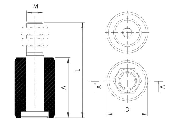 Führungsrolle, passend zu Führungsbügel mit zwei Kugellagern, Ø 30mm, V2A