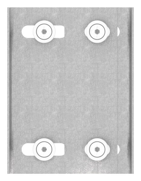 Führungsbügel mit verstellbarer Breite. Bereits im Lieferumfang enthalten: 4x Führungsrolle (Art. 230-30-VA), doppelt, V2A