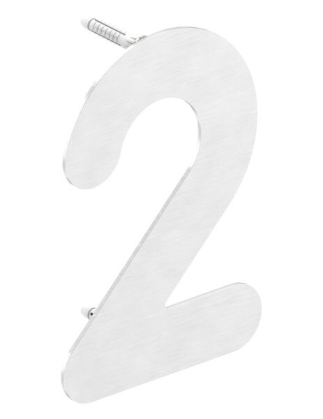 Hausnummer 2 - "klein" 105 x 155 x 2,0mm, V2A