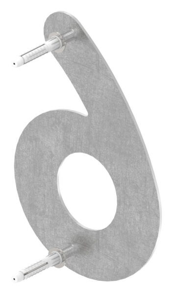 Hausnummer 6 - "klein" 105 x 155 x 2,0mm, V2A