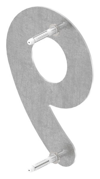 Hausnummer 9 - "klein" 105 x 155 x 2,0mm, V2A
