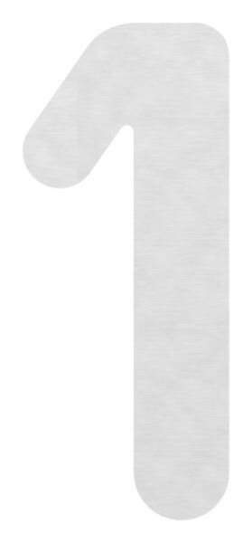 Hausnummer 1 - "groß" 125 x 300 x 2,0mm, V2A