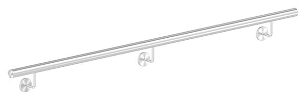 Handlauf, montagefertig, aus Rohr 42,4mm, L: 1,8m, mit 3 Handlaufhalter 50500-240, verschweißt, V2A