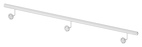 Handlauf, montagefertig, aus Rohr 42,4mm, L: 2000mm, mit 3 Handlaufhalter 50500-240, verschweißt, V2A