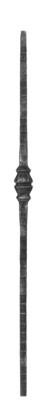 Anfangsstab 25x25mm, H: 1200mm, 1x Zierteil außermittig