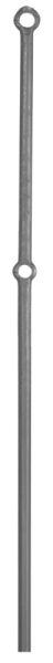 Pfosten aus 25mm rund, H: 1200mm, 2x gelocht, oberes Loch 25mm unteres Loch 22mm, LA 450mm